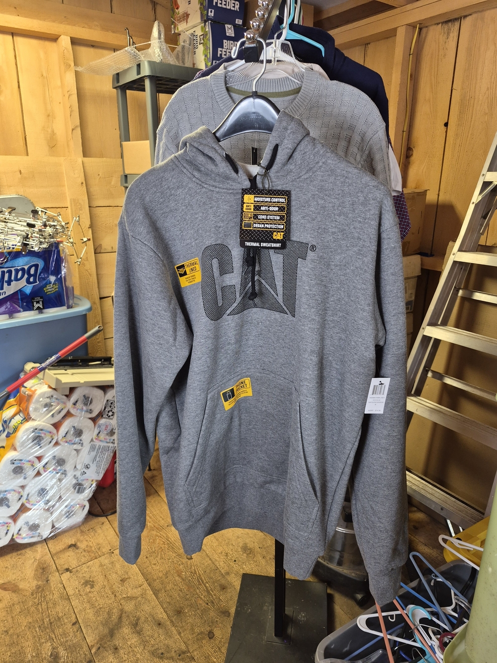Caterpillar Gray Logo Crewneck Hoodie Bin 37